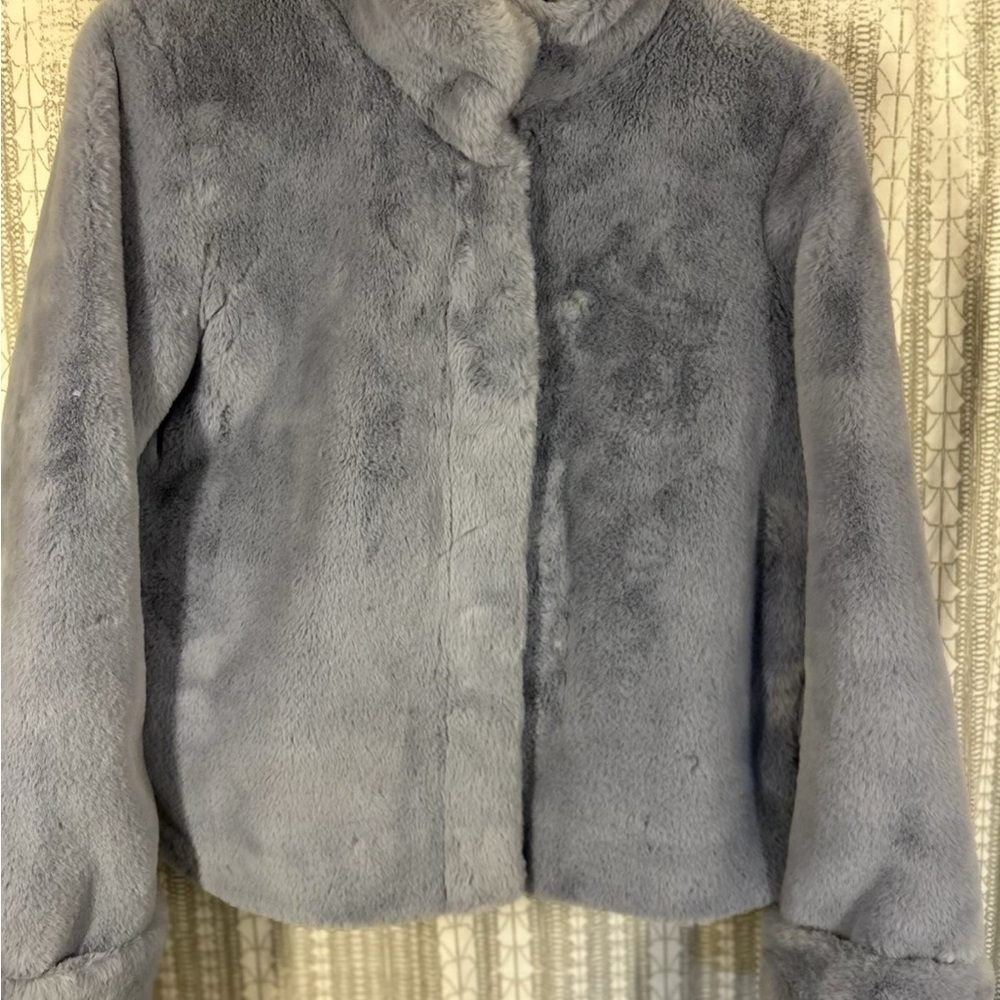 Anthropologie Plush Teddy Jacket in Light Gray